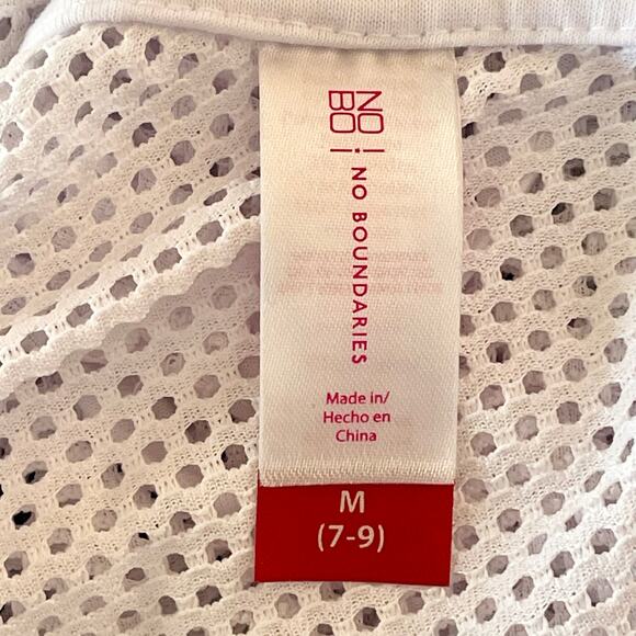 No Boundaries White Mesh Crochet Granny Square Inset Swim Cover Sz MED Cottage - Picture 6 of 8